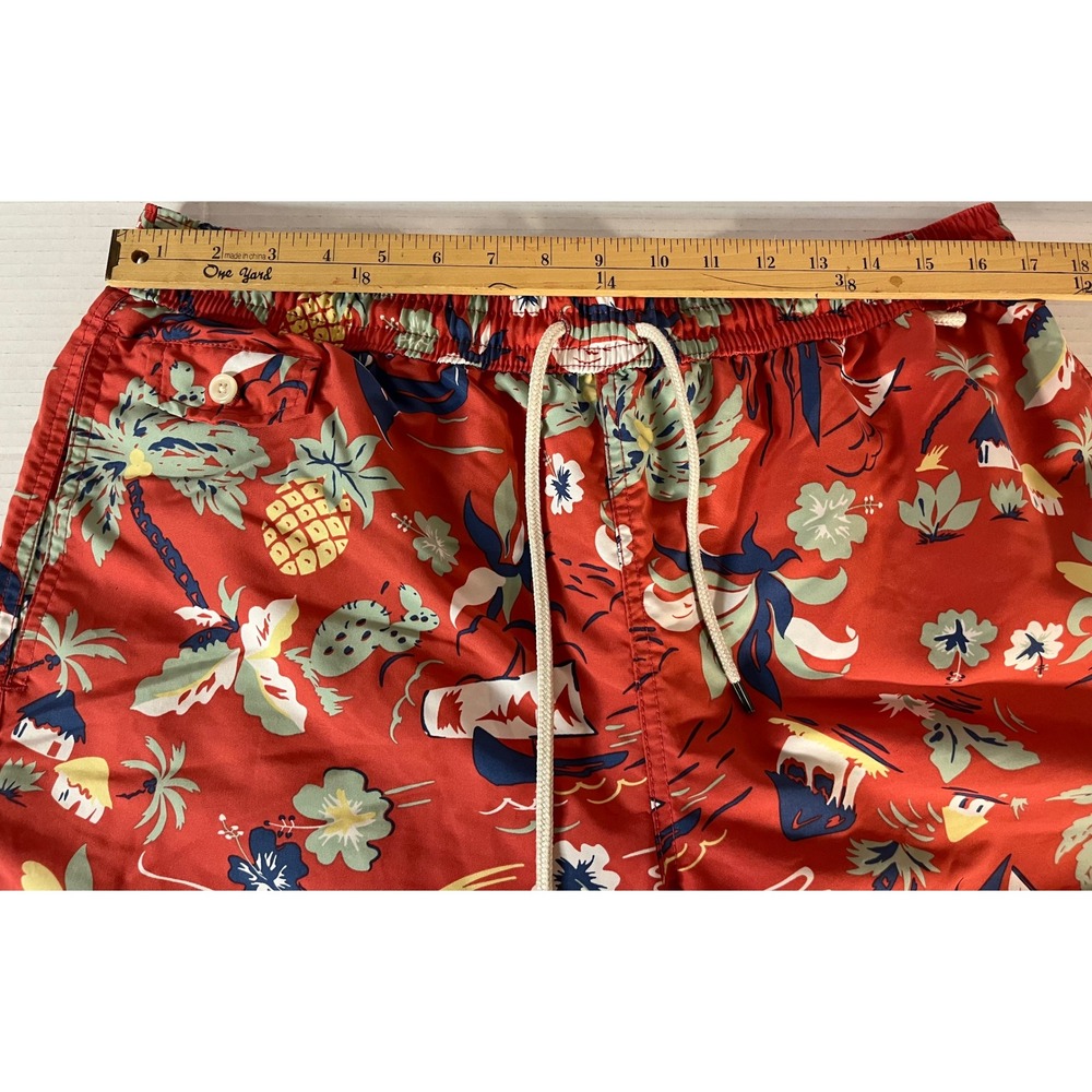 Polo Ralph Lauren Swim Trunks Men's XL Red Tropical Island Print Shorts - Picture 6 of 8